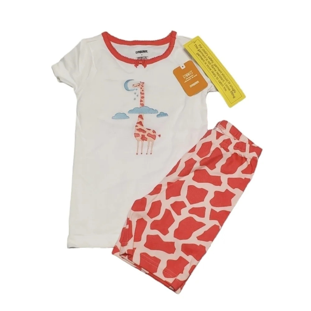 NWT Gymboree Girls Giraffe 2 PC Pajamas Gymmies 4